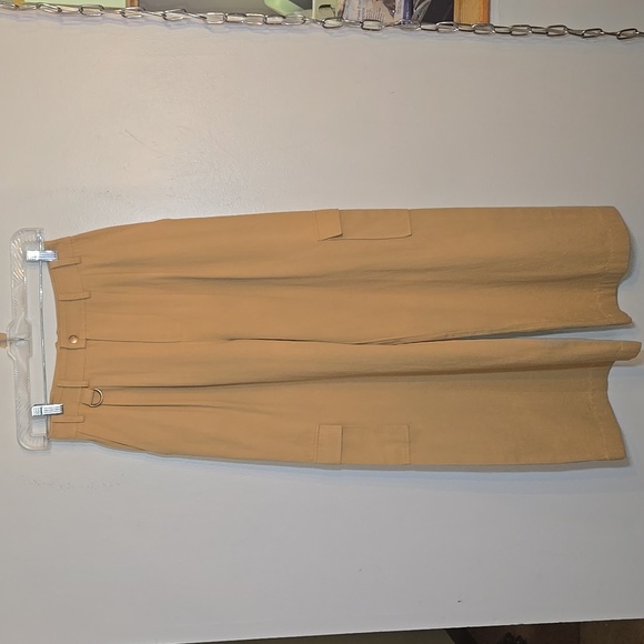 Anthropologie Avec Les Filles Pleated Wideleg Cargo Trousers Khaki NWOT - Picture 5 of 13